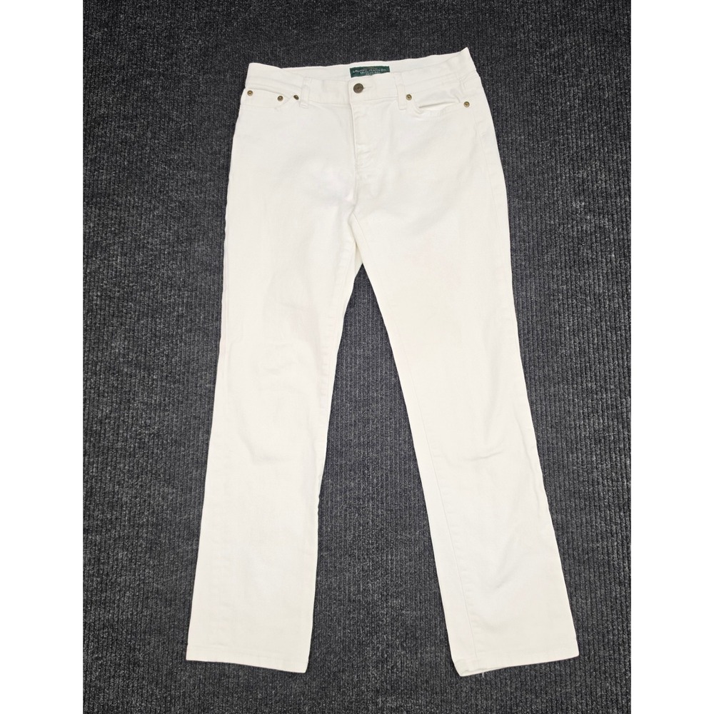 Lauren Ralph Lauren Classic Straight White Jeans Petite 4P